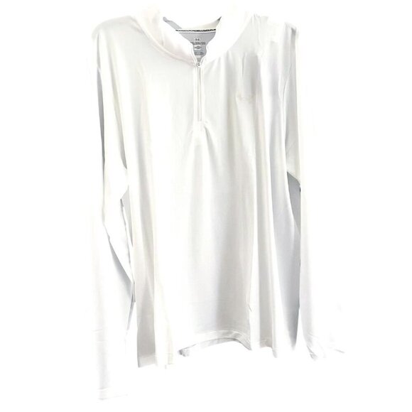 Under Amour Mens White Quarter Zip Pullover Long Sleeve Top Activewear Sz 3XL - Picture 7 of 10
